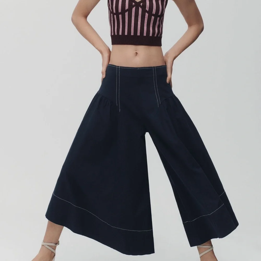 *By Anthropologie Linen Extended Waist Pants - Picture 4 of 5